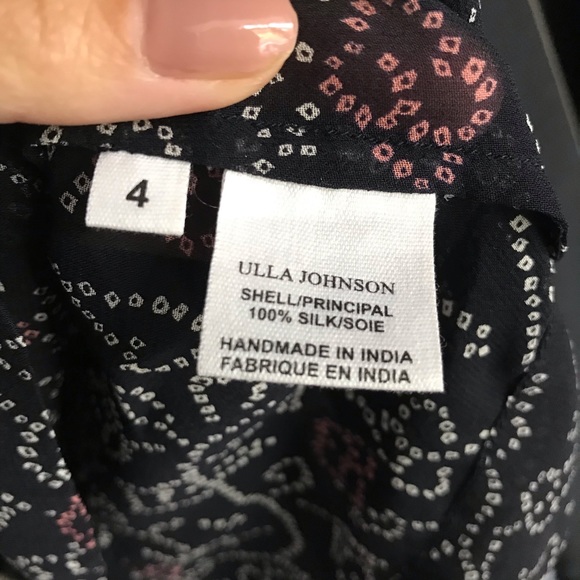 Ulla Johnson 100% Silk blouse size 4 - Picture 3 of 3